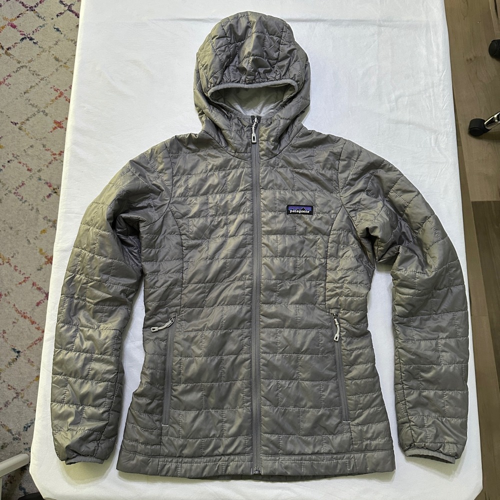 Patagonia Nano Puff Hoody Insulated Jacket XS Gray Silver PrimaLoft 84226